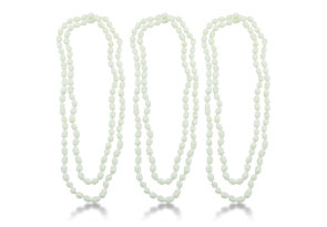 3 of Set Lustrous Hand-Knotted White Natural Baroque Freshwater Pearl Strand Necklaces