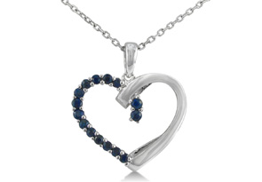 Pretty 1/2ct Sapphire Heart Pendant in Sterling Silver