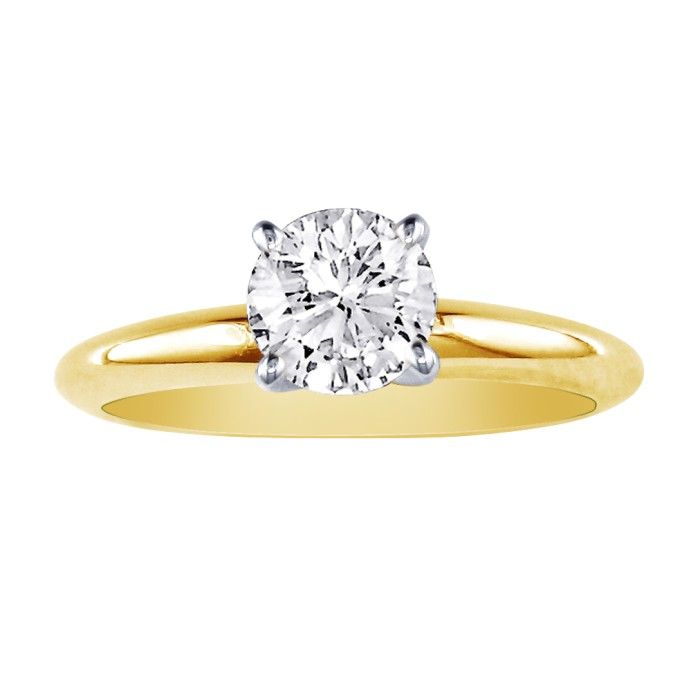 1ct Diamond Solitaire Engagement Ring In 14k Yellow Gold Great Value