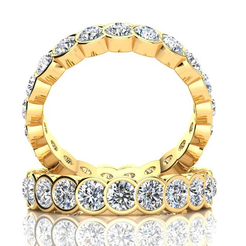 Moissanite Eternity Ring | 2 1/5 Carat Moissanite Bezel Set Eternity ...