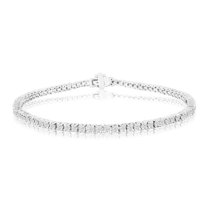 8 Inch. 2.30ct Diamond Tennis Bracelet In 14k White Gold | Demipe