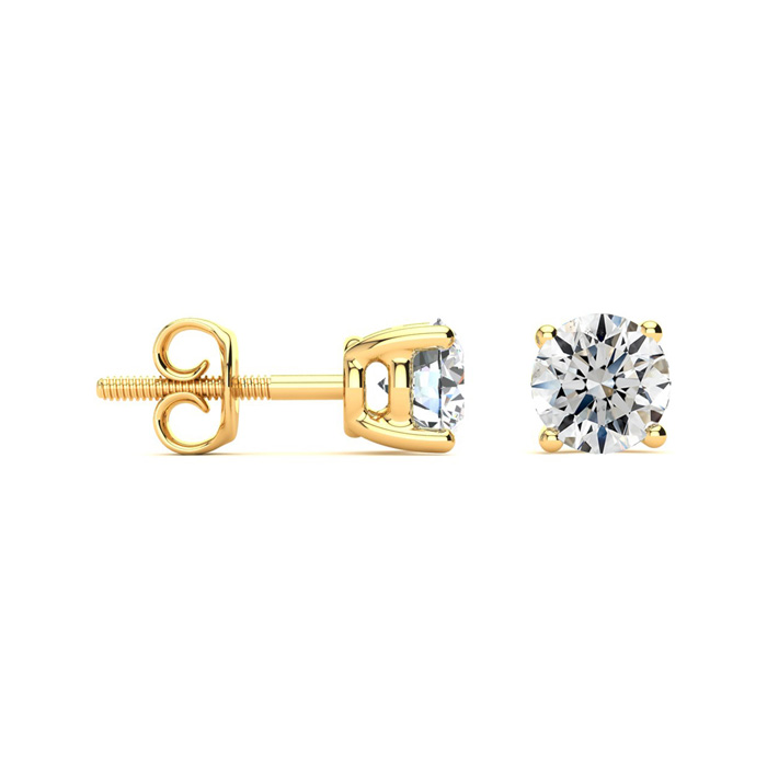 1 1/2ct Round Diamond Stud Earrings Set. 3 Star Diamond Quality ...