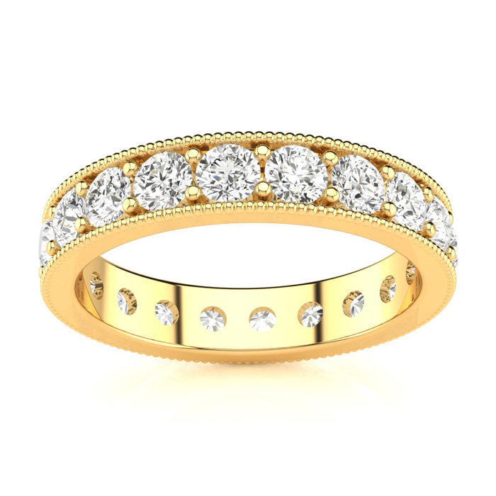 1ct Milgrain Prong Channel Eternity Band in 14k YG, GH SI3, 4-9.5 ...