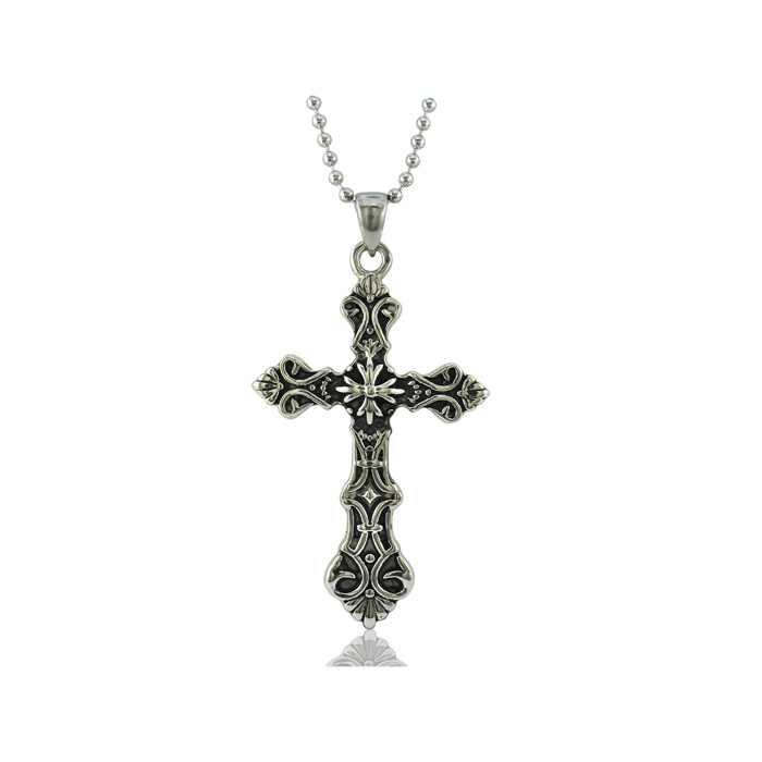 Stainless Steel Large Gothic Cross Necklace | Shiny Jewels