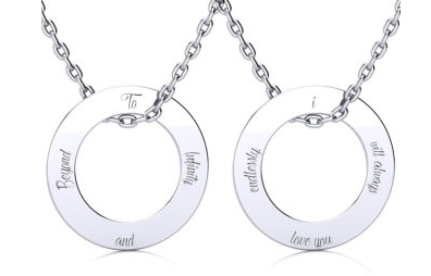 Sterling Silver Endless Circle Necklace With Free Custom Engraving, 18 Inches