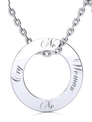 Sterling Silver Endless Circle Necklace With Free Custom Engraving, 18 Inches