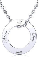 Sterling Silver Endless Circle Necklace With Free Custom Engraving, 18 Inches