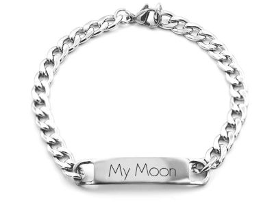 Ladies and Mens Stainless Steel ID Bracelet With Free Custom Engraving, 7.5 Inches